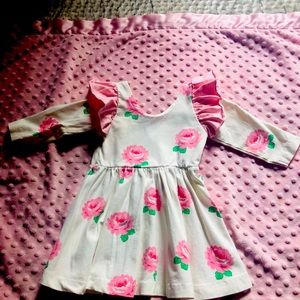 Organic Cotton Monica and Andy Flower Print Ruffle Sleeve 12-18 Months